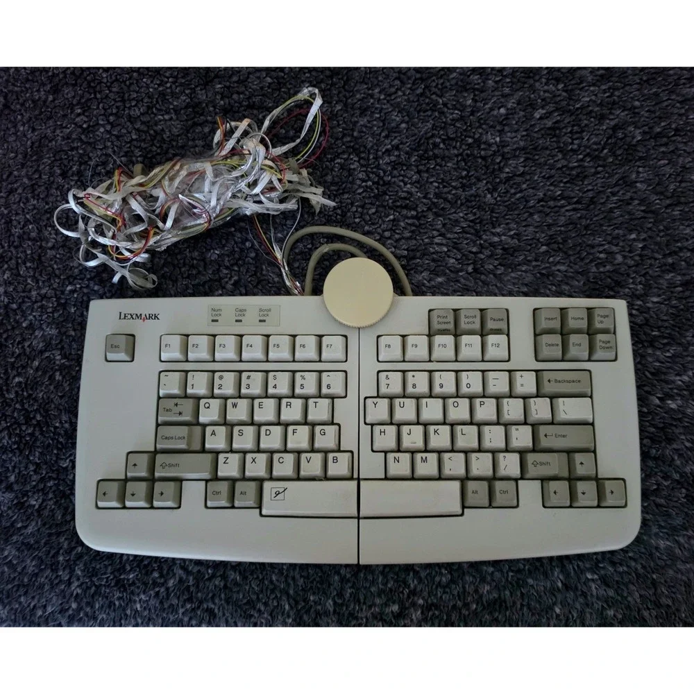 Lexmark IBM Model M15 Split Ergonomic Keyboard 1428401 Buckling Spring No Numpad